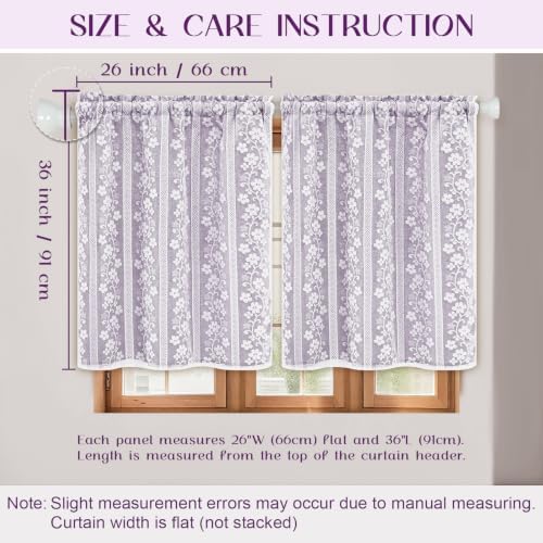 ASPMIZ Purple Kitchen Curtains 36 Inch Double Layer Kitchen Window Curtains - Image 6