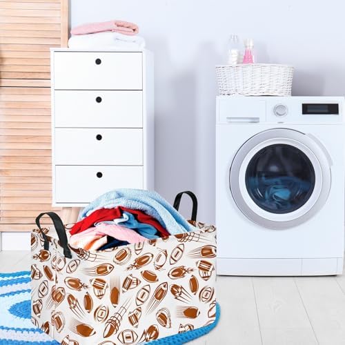 Rec Football Print Box Hamper Storage Basket Collapsible Organizer Bin Gift - Image 4