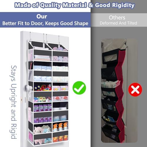 Heavy Duty Over The Door Organizer 5 Tiers, Extra Large Behind Door Storage of - Image 4
