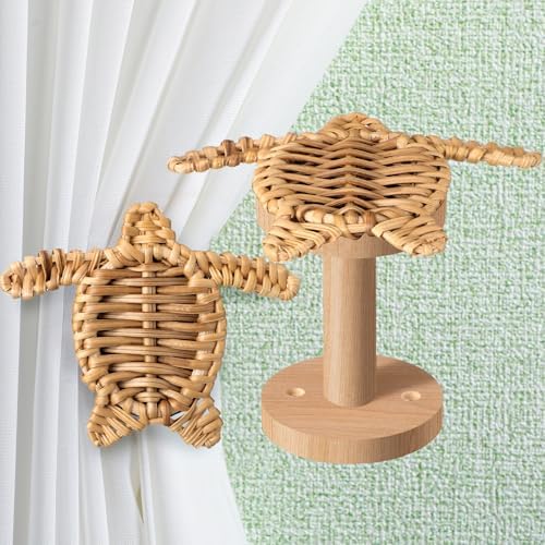 Leinuosen 2 Pack Boho Curtain Holdbacks Rattan Tiebacks, Sea Turtles by Leinuosen
