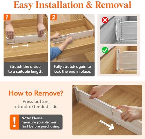 Lifewit 5 Pack 4" High Drawer Dividers, Adjustable Drawer Organizer Clothes - Image 5