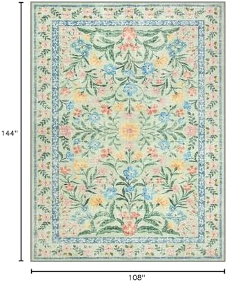 Lahome Boho Pink and Green Nursery Rug, 9x12 Area Rug - Image 2