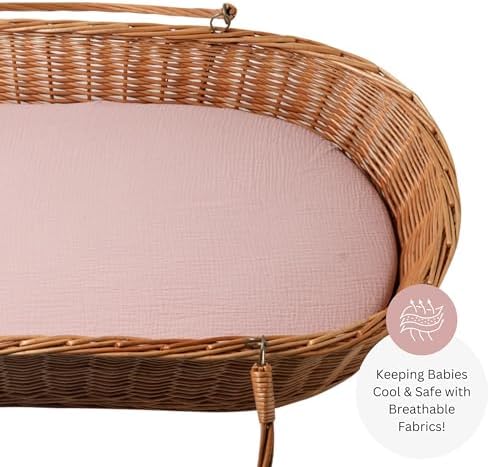 Muslin Bassinet Sheets for Dream On Me, Baby Delight Snuggle Nest, Primo - Image 4