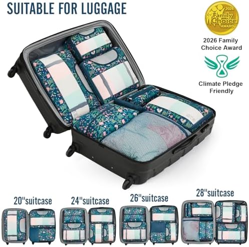 Veken 8 Set Packing Cubes for Travel Essentials, Anti-Wrinkle Buckled Suitcase - Image 6