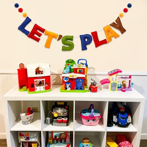 Pre-Strung Retro LET’S Play Felt Banner Reusable Kids Playroom Decorations - Image 7