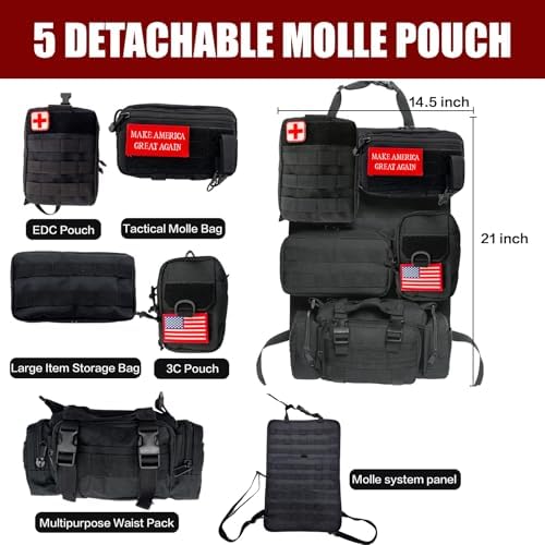 Tactical Car Seat Back Organizer, Tactical Molle Seat Back Organizer - Image 3