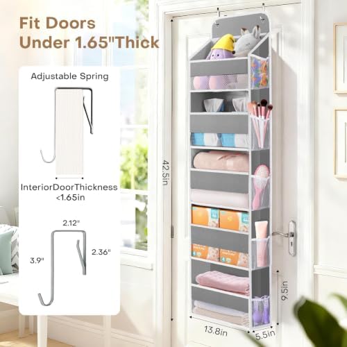 Over the Door Organizer, 5 Large Pocket Hanging Storage - Image 2