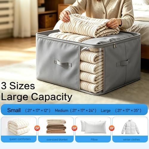 Comforter Storage Bag, Large Capacity Blanket Storage Bags 3-Layer Ultra Space - Image 5