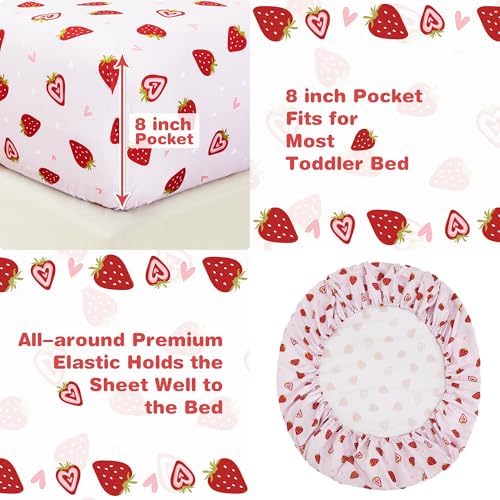 lasoftan Toddler Bedding Set, 4 Piece Bed-in-a-Bag Toddler Bed Comforter Sets - Image 3