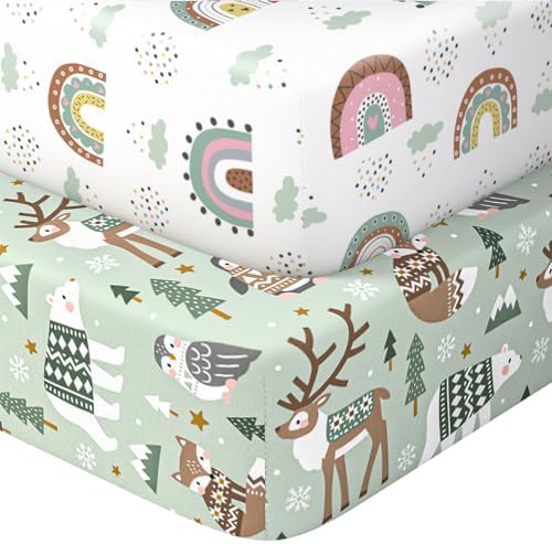 Pack N Play Sheets Fitted, Mini Crib Sheets, Breathable Soft Unisex Playard by Unknown
