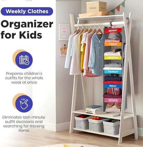 Handy Laundry Kids Hanging Closet Organizer 6-Shelf - Image 3