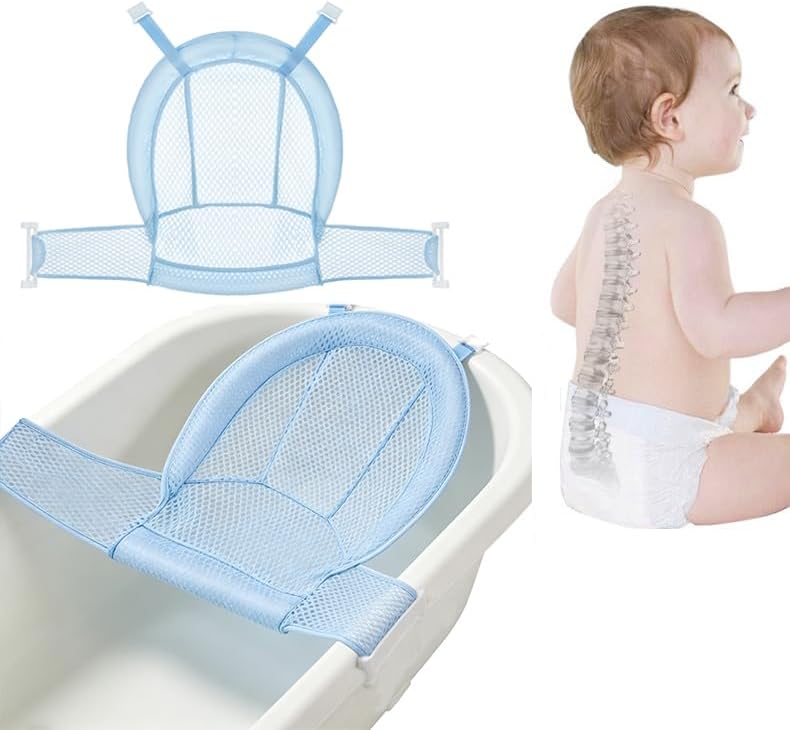 Baby Bath Seat Support Net Infant Bathtub Mesh Cushion Newborn Baby Shower Lie - Image 7