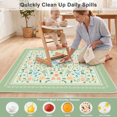 Splat Mat for Under High Chair Waterproof Non Slip Floor Mat for Baby - Image 3