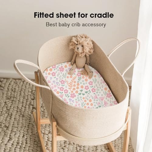 Little Grape Land Bassinet Sheets 4 Pack, Ultra Soft Baby Bassinet Fitted Sheets - Image 4