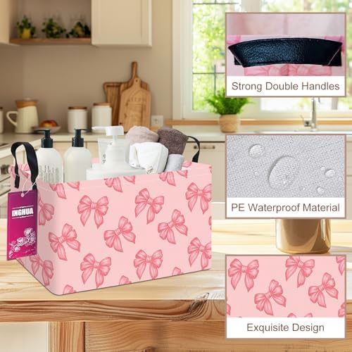 Rectangular Bowknot Storage Basket - Image 7