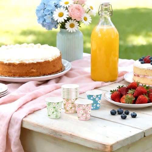 WRAPAHOLIC 3oz Daisy Floral Bathroom Cups - Image 6