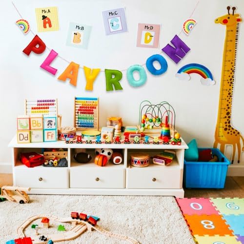 Pre-Strung 3D Rainbow Playroom Felt Banner Reusable Kid Playroom Decoration - Image 2