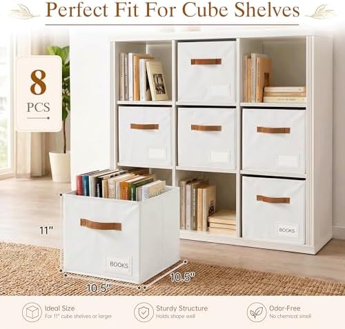 Storage Cubes 8 Pack, 11 Inch Fabric Storage Cubes Organizer Bins - Image 2