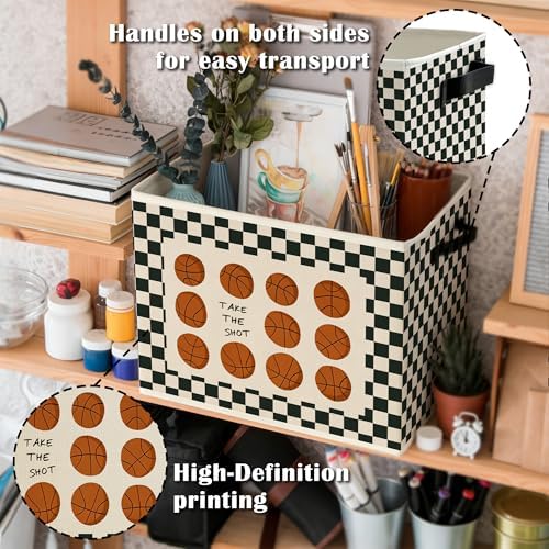 Vintage Basketball Nursery Storage Bins Box - Image 5