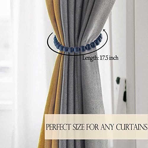 4 Pieces Curtain Tiebacks Magnetic: Boho Curtain Holdbacks Wooden Bead Drape - Image 5