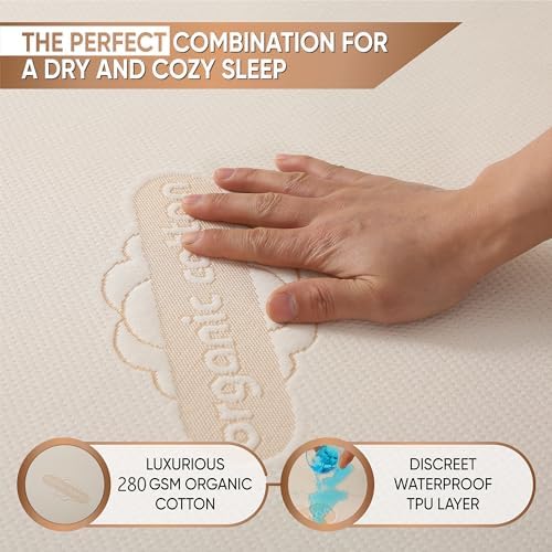 Deluxe Waterproof Organic Cotton Mattress Protector Twin Size - Image 4