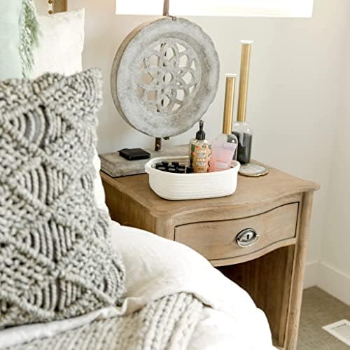 NaturalCozy 5-Piece Rectangle Storage Basket Set- Natural Cotton Rope Woven - Image 6