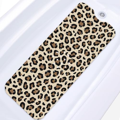 Bathtub Shower Mat 40X16 Inch, for Toddler, Animal Brown by Culudea