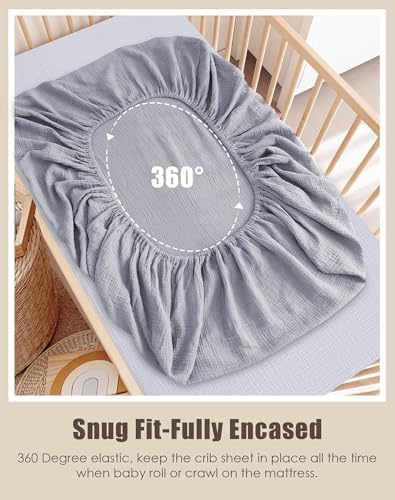 SWEET DOLPHIN 2-Pack Muslin Crib Sheets - Image 3