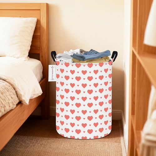 QUEENLALA Large Foldable Round Storage Basket Laundry Hamper - Image 5