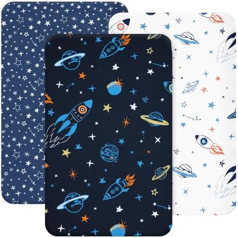 david's kids 3 Pack Mini Crib Sheets, Soft Breathable Premium Pack N Play Sheets by davidskids