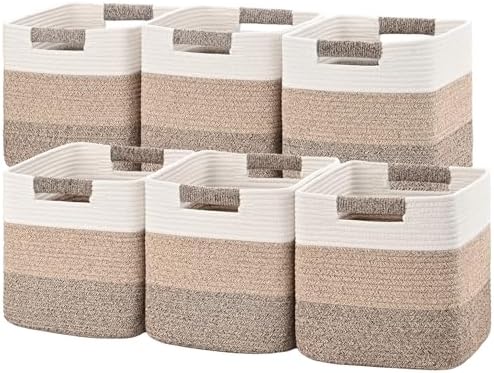11 Inch Storage Cubes, 6 Pack Cube Storage Bins by Degeyoyo