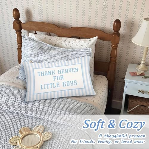 Blue Heaven for Little Boys 12x20 Pillow Cover Newborn Gifts - Image 5
