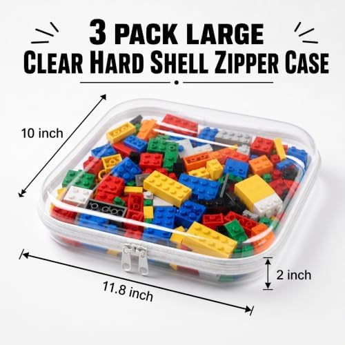 3 Pack Clear Hard Shell Zipper Case, Large Diaper Bag Organizer - Image 2