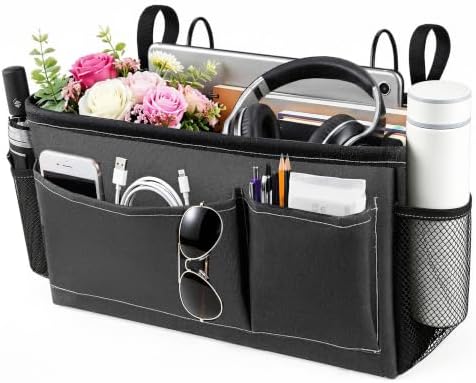 Fab totes Bedside Caddy for Dorm Bed, Bedside Storage Bag Hanging Organizer by Fabtotes