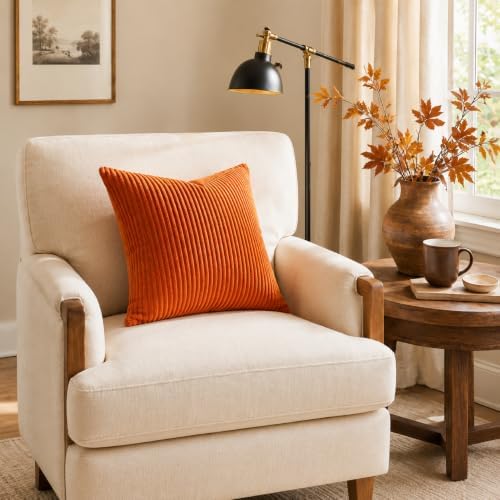 Topfinel Fall 20x20 Set of 4 Couch Decorative Pillow Covers, Modern Burnt - Image 3