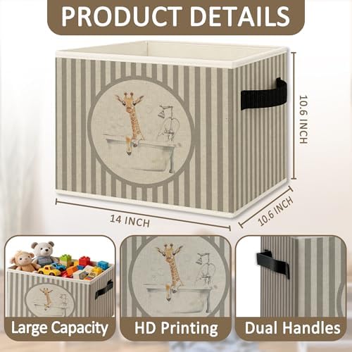 Funny Giraffe Bathroom Foldable Storage Bins Box - Image 6