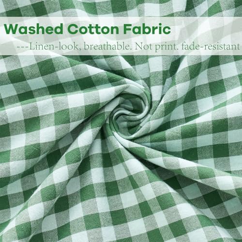 2 Pack Green White Gingham Ruffle Throw Pillow Covers 18''x18'' - Image 6
