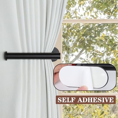 Groleca Adhesive Curtain Holdbacks, Curtain Tiebacks, 4 Pack - Image 2