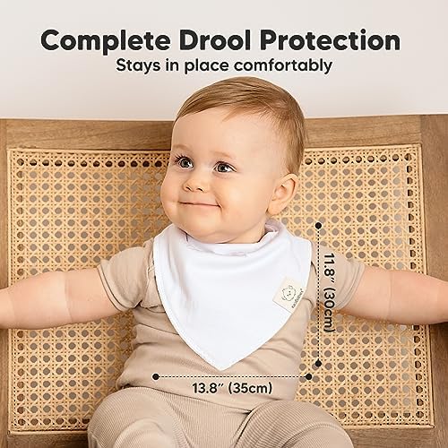 8pk Organic Baby Bandana Bibs for Drooling and Teething - Image 5