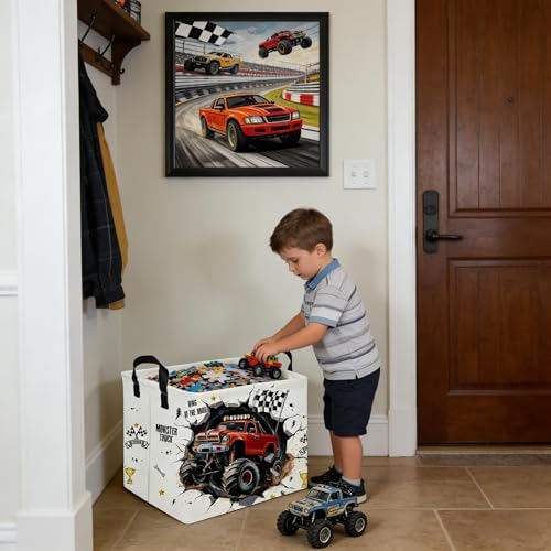 Rectangular Monster Truck Basket, Racing Car Storage Baskets, Cute Basket - Image 3