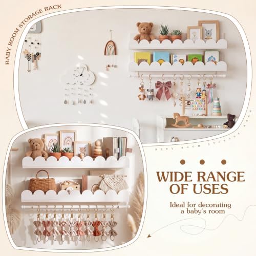 Qunclay Nursery Floating Shelves Headband and Bow Holder - Image 4