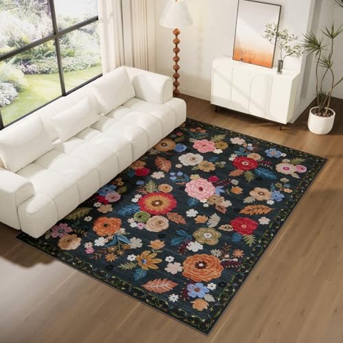 Washable Large Living Room Rug: 8x10 Area Rugs - Image 5