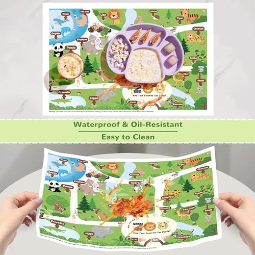 Disposable Placemats for Baby Toddlers, Plastic Sticky Kids Placemats for - Image 3