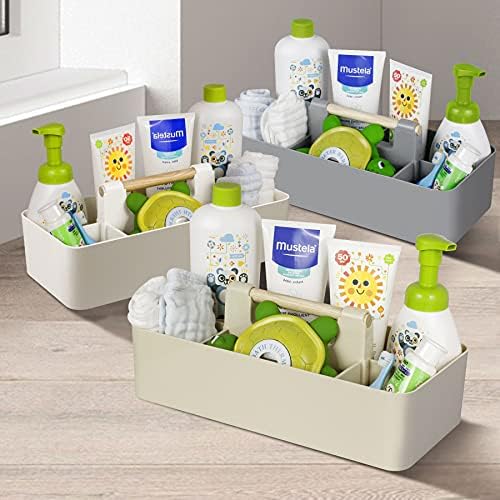 Baby Shower Caddy Plastic Nursery Portable Storage Organizer Beige - Image 7