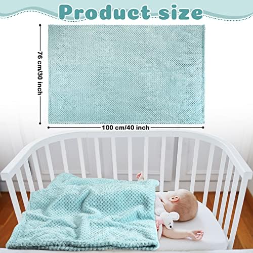 Reginary 4Pcs 30x40 Baby Blanket Fuzzy, Light Blue - Image 2