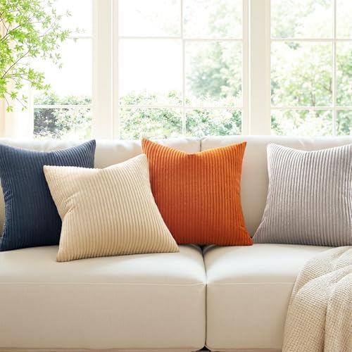 Topfinel Pack of 4 Decorative 22x22 Inch Velvet Pillow Covers Boho Couch Throw - Image 3
