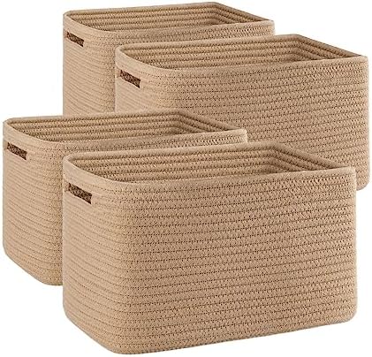 4 Pack Storage Baskets for Organizing, Woven Baskets for Shelves by SIXDOVE
