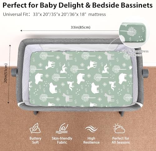Bassinet Sheets Boy 33”x20” Compatible - Image 3
