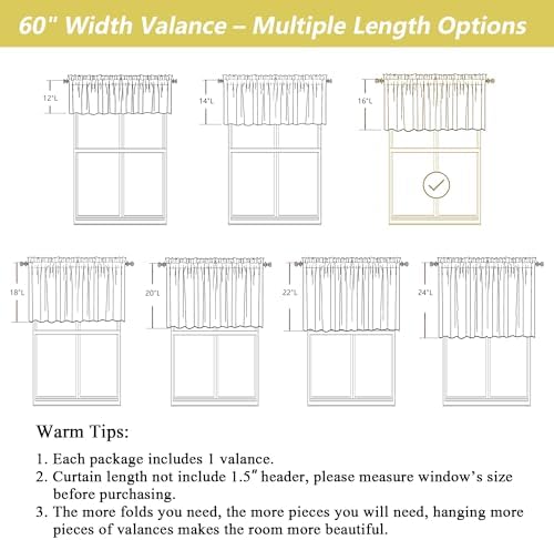 Blush Pink Valances for Windows, Light Filtering Faux Linen Textured Small - Image 3