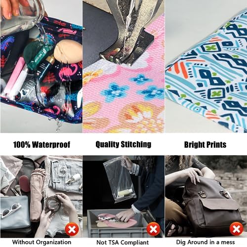 HIONXMGA Set of 3 Clear Travel Toiletry Bag, TSA Approved, Quart Size S/M/L - Image 5